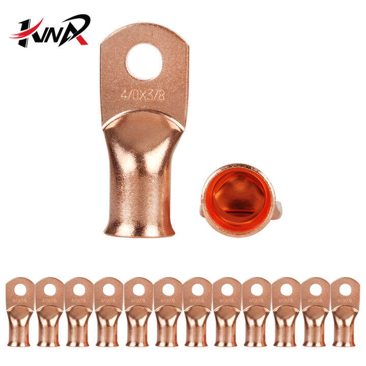 12PC Copper Ring Terminal Connectors Pure Copper Wire Lugs Battery