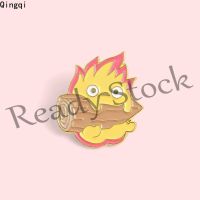 【hot sale】 ▥№✌ B36 Howls Moving Castle Calcifer Enamel Pins Cartoon Fire Elf Japan Anime Jewelry Brooch Badges Lapel Pins for Kids Friends Gifts