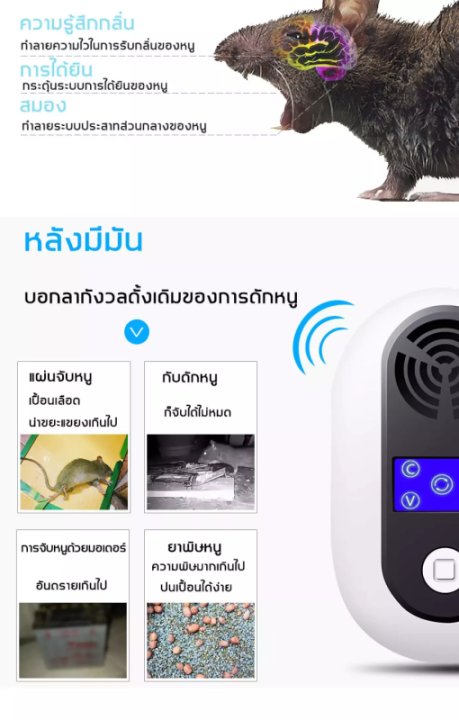 จัดส่งฟรี-cod-เครื่องไล่หนู2023-ที่ไล่หนูไฟฟ้า-อัลตราซาวนด์กำลังสูง-กำจัดหนู-เทคโนโลยีอัลตราโซนิก-360-องศา-การไล่หนูไล่หนูในบ้าน-สามารถขับไล่-แมลงสาบ-ยุง-แมลงวัน-ตุ๊กแก-ค้างคาว-เครื่องไล่ห