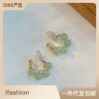 Warm as jade, gentle like Hotan Jade Earclip without Earhole, womens luxury and niche earrings, new fashion in 2023 0IQV