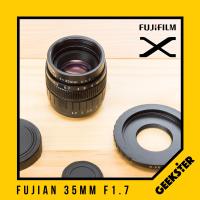 Fujian 35 mm f1.7 ✨ สำหรับกล้อง Fuji  ( เลนส์หลังละลาย ) ( โบเก้หมุนวน ) ( เลนส์มือหมุน ) ( เลนส์ หน้าชัดหลังเบลอ ) ( สำหรับ กล้อง ฟูจิ ) ( เมาท์ FX ) ( X Mount ) ( 35mm 1.7 ) ( Geekster )