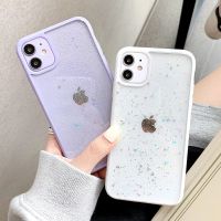 {OLI STUDIO} เคสโทรศัพท์โปร่งใสแวววาวสีลูกกวาดแวววาวสำหรับ iPhone 13 11 12 Mini Pro Max XS X XR 7 8 Plus SE 20เคสกันกระแทกแบบนิ่ม