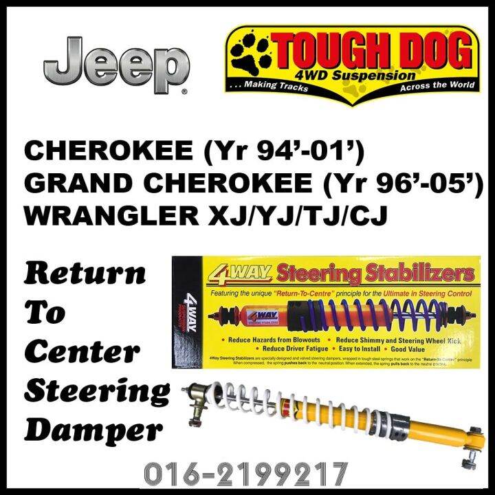 [Tough Dog] RTC Steering Damper/ Stabilizers for Jeep Wrangler Cherokee Grand XJ/YJ/TJ/CJ Lazada