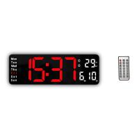 Large Digital Wall Clock Remote Control Temp Date Week Display Timer Countdown Table Clock Wall Dual Alarms LED Clocks