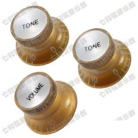 WK-A Set of 3 Pcs Golden Speed Control Knobs for Electric Guitar (1 Volume &amp; 2 Tone)  LPN-GD-1T2V