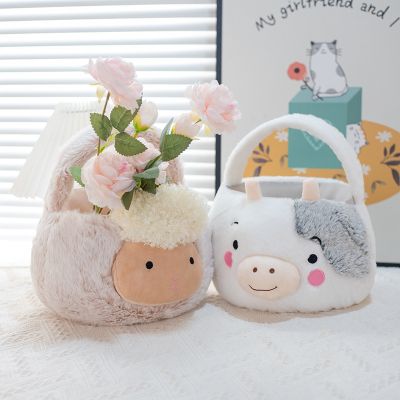 [COD] New cute girl cartoon plush animal hand basket bag baa birthday gift