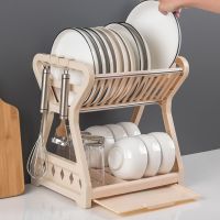 【hot】 Double-layer Dish Drying Rack Drainer Plate Holder Cutlery Storage Shelf Sink Drain Accessories