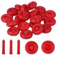 ❍ 20 Pcs Terrarium Tools Nozzle Protective Cover Plastic Buckets 1.3X1.3X0.3CM Red Emulsion