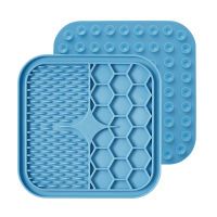 MC Star Pet Lick Food Pad Dog Silicone Hexagonal Block Slow Food Dispenser Cat Licking Bump Pad Strong Sucker Slow Feeder Mat