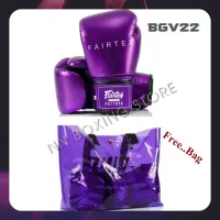 Fairtex Boxing Gloves BGV22 Metallic gloss Purple color 8,10,12,14,16 oz. Sparring Microfiber แฟร์แท็ค สีเมทัลลิก-สีม่วง ผลิตจากไมโครไฟเบอร์เกรดพรีเมี่ยม