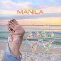 (มีบรา-กางเกงขายแยก/มี15สี!!) Manila bikini ?? บิกินี่ทรงสามเหลี่ยมลายดอก