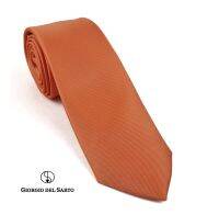 Giorgio Del Sarto Necktie 7.5 cm Orange with Fabric Texture เนคไทสีส้มมีเท็กเจอร์