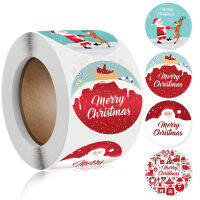 500PCSRoll Christmas Theme Pattern Holiday Envelope Gift Sealing Stickers DIY Labels Decoration Accessories