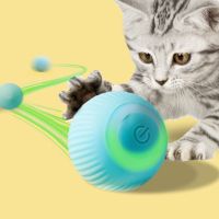 〖Love pets〗 Smart Automatic Rolling Ball with LED Lights Funny Kitten Ball Interactive Toys Exercise Cat Ball USB Rechargeable Pet Products