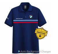 polo shirt kaos kerah tshirt pria wanita bmw motorsport - Navy