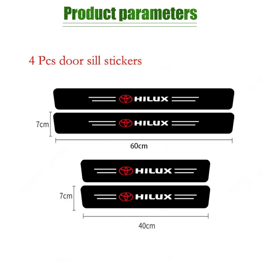 4PCS Car Door Sill Decal Cover Sticker Anti-Scratch Protector For