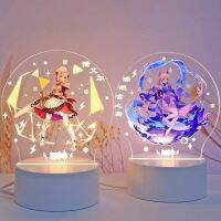 Genshin Impact Toy Figures Anime Hu Tao Led Light for Bedroom 3D Night Light Figure Lamp Acrylic Decoration Control Stereoscopic