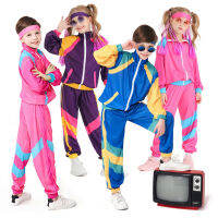 Hippie Cosplay Uniform สำหรับเด็ก Dance Tracksuit เด็กชายหญิง R 70S Rock Disco Party ฮาโลวีน Fantasy Stage Costume