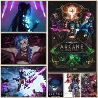 Arcane League Of Legends โปสเตอร์เกม Decor JinX ภาพวาดผ้าใบ Wall Art ภาพตกแต่งบ้านเกมตกแต่งห้อง