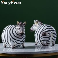 Nordic Creative Fat Zebra Figurine Miniature Model Modern Art Animal Figurine Ornament Home Decoration Accessories