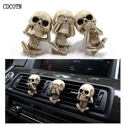 【DT】  hotCar Perfume Air Freshener Flower Resin Skull Auto Interior Decoration Accessories Car Air Conditioning Air Outlet Fragrance Clip
