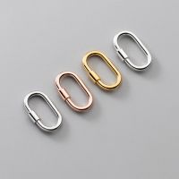 1pc/Lot 925 Sterling Silver Screw Oval Clasps Hooks 15x8.5mm 4 Colors Necklace Bracelets Buckle Connectors DIY Jewelry Findings