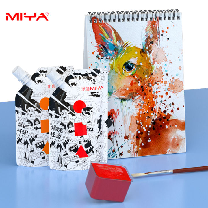 miya-himi-gouache-สีกระเป๋า100ml-56สีปลอดสารพิษผิวสี-gouache-เติมสีสำหรับอุปกรณ์วาดรูปศิลปะ