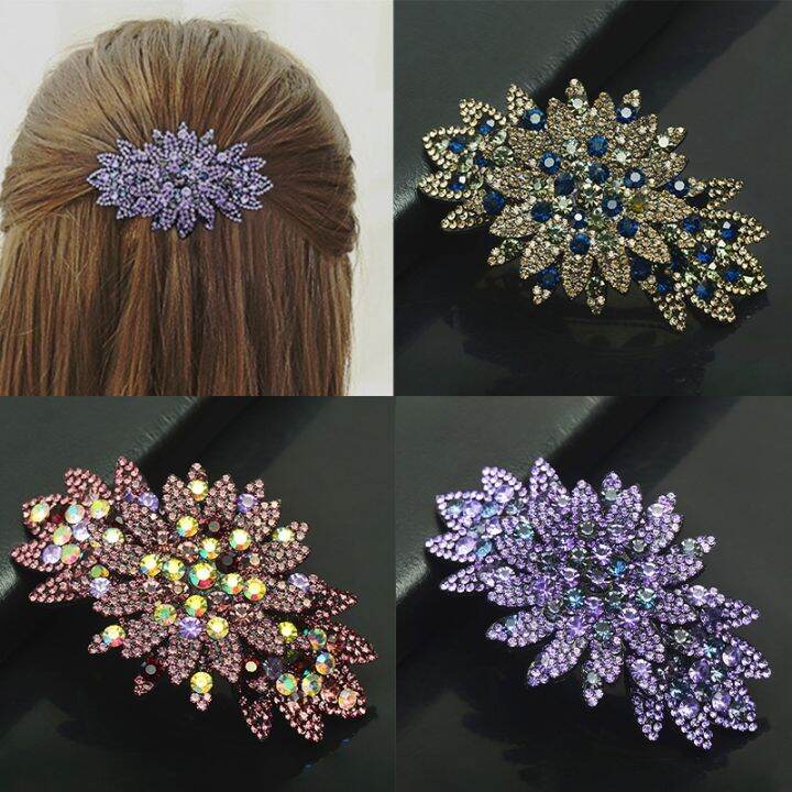 korean-temperament-rhinestone-hairpin-simple-headdress-horsetail-clip-spring-clip-womens-hair-accessories