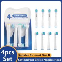 ZZOOI 4Pcs Replacement Toothbrush Heads for Oral B D12 D16 D100 EB50 EB2 Sonic Electric Toothbrush Vacuum Soft DuPont Bristle Nozzle