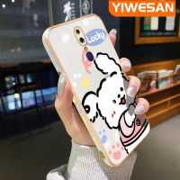 YIWESAN เคสสำหรับ OPPO F11 Pro A9 2019 A9x ลายการ์ตูนลูกสุนัขโชคดีดีไซน์ใหม่ด้านข้างเคสซิลิโคนนิ่มกล้องฝาปิดเลนส์เต็มรูปแบบป้องกันกล่องกันกระแทก