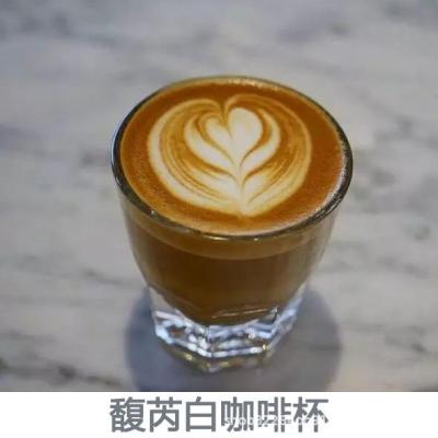 ◑  blue bottle with the same style of glass single-product cafe Milan song cup Furui white coffee latte