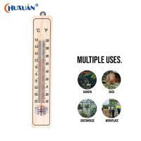 【CW】1pcs Wood Wall Hang Thermometer Indoor Outdoor Logger Meter Garden House Garage Garden Breeding Temperature Controller