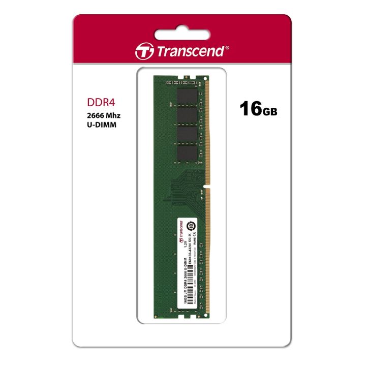 transcend-16gb-ddr4-2666-u-dimm-memory-ram-for-desktop-แรมสำหรับเครื่องคอมพิวเตอร์ตั้งโต๊ะ