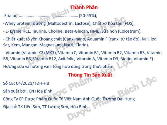 Sữa bột alphamil glucerna tổ yến- giúp bồi bổ cơ thể, tăng sức đề kháng - ảnh sản phẩm 3