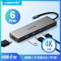 Lemorele 6-In-1ยูเอสบีฮับยูเอสบี C แท่นวางมือถือ HDMI 4K TF การ์ด SD แท่นสล็อตสำหรับ MacBook Pro iPad Pro Galaxy Note 10 S10 Meimiao