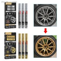 3PCS Chrome Marker Pen Car DIY Oily Paint Metallic Tyre Wheel Graffiti Tread Environmental Highlights Silver White Craftwork