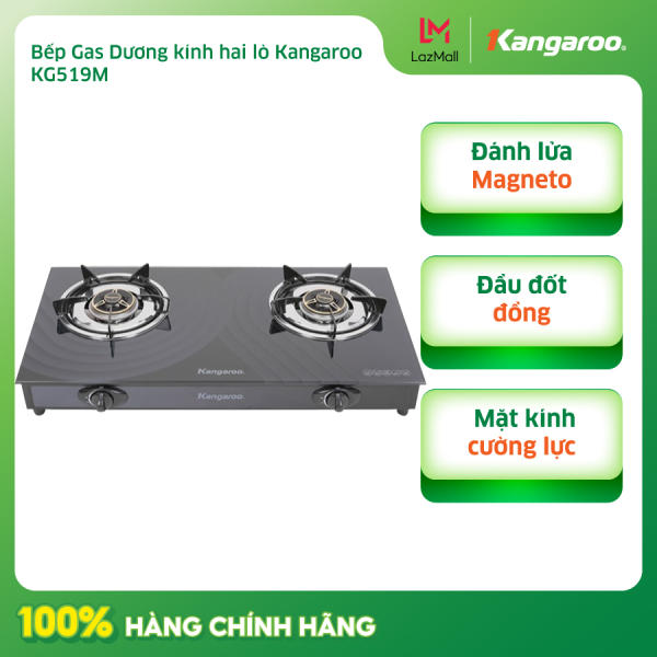 Bếp gas dương kính hai lò Kangaroo KG519M