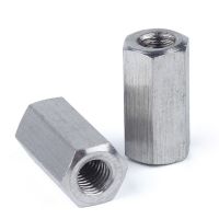 Hex Coupling Nuts M5 M6 M8 M10 M12 M16 M20 M24 304 Stainless Steel Rod Coupling Hex Nut Connection Threaded Bar Stud Long Nuts Nails  Screws Fasteners