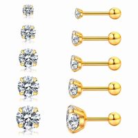 【LZ】☾  Cubic Zirconia Brincos Hipoalergênicos para Mulheres Homens Meninas Declaração Cartilagem Moda Cirúrgica Aço Helix Brincos