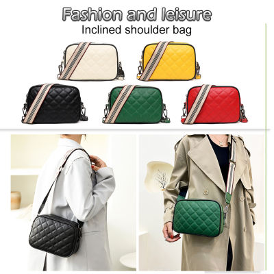 Genuine Leather Ladies Messenger Bag Casual Rhombic Lattice Women Handbags Portable Double Layer Small Chain Strap for Shopping Travel