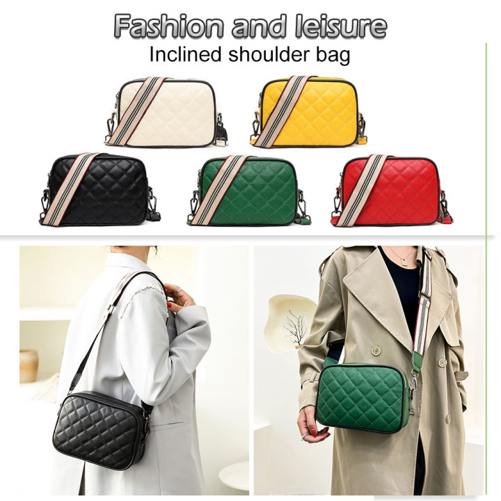 genuine-leather-ladies-messenger-bag-casual-rhombic-lattice-women-handbags-portable-double-layer-small-chain-strap-for-shopping-travel