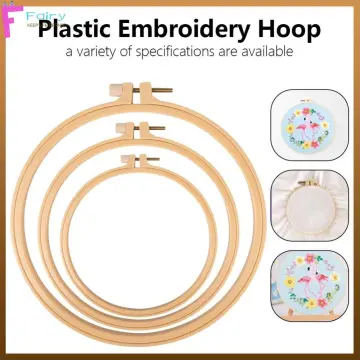 5pcs Embroidery Hoops Set Round Cross Stitch Hoops Rings Wood