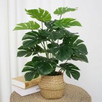 18 Fork Artificial Turtle Back Leaf Simulation Fake Flowers Plant Creative Potted Green Home Room Office Decoration Accessories Artificial Flowers  Pl