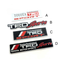 LCX 1 X อลูมิเนียม TRD กีฬาโตโยต้าโลโก้รถสติกเกอร์รูปลอกตรารถยนต์ด้านหลังตกแต่งอัตโนมัติสำหรับโตโยต้า