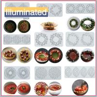 ILLUMINATED SHOP ลวดลายดอกไม้ ของหวาน Bakeware แม่พิมพ์อบ เครื่องมือตกแต่งเค้ก แม่พิมพ์ซิลิโคน แม่พิมพ์ลูกไม้เค้ก เสื่อ Fondant