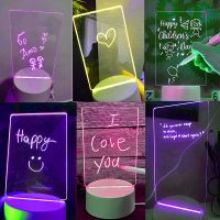 【CC】 Night Note Board Message with USB Battery Desktop Lamp Bedroom Children