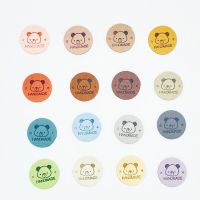 Chzimade 20Pcs/lot 2.5cm Cute Bear Handmade Leather Tags for DIY Bags Clothes Garment Labels Apparel Sewing Supplies Accessories Labels