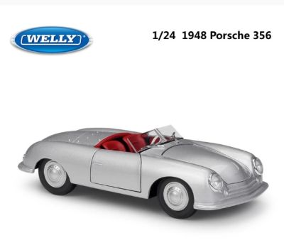โมเดลรถคลาสสิก WELLY No.29370  รถ Porsche เปิดประทุน 1948   อัตราส่วน 1:24  โมเดลรถโลหะรถ ของเล่นรถสำหรับของขวัญเด็ก