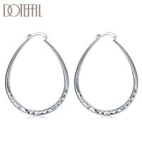 DOTEFFIL 925 Sterling Silver Classic Circle Hoop Earrings Women Party Gift Fashion Charm Wedding Engagement Jewelry