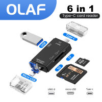 Olaf Type Cusbmicro Usbtfsd เครื่องอ่านการ์ดหน่วยความจำ USB 2.0 OTG Cardreader อุปกรณ์เสริมศัพท์มือถือแฟลชไดรฟ์ประเภท C อะแดปเตอร์